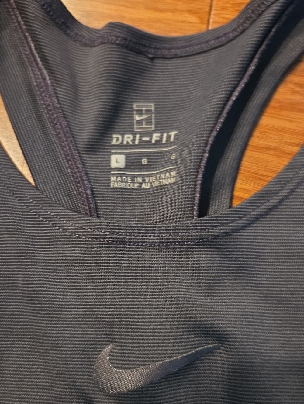 Nike Women's Dri-FIT Running Track Tank Top - Grey/Black - Size Large